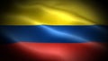 Close up waving flag of Colombia. Flag symbols of Colombia.