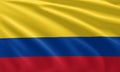 close up waving flag of Colombia