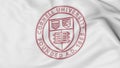 Close-up of waving flag with Cornell University emblem 3D rendering Royalty Free Stock Photo