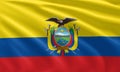 close up waving flag of Ecuador.