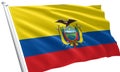 close up waving flag of Ecuador.