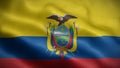 Close up waving flag of Ecuador. Royalty Free Stock Photo