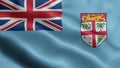 Close up waving flag of Fiji.