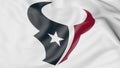 Close-up of waving flag with Houston Texans NFL American football team logo, 3D rendering Royalty Free Stock Photo