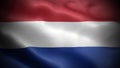 Close up waving flag of Netherlands. Flag symbols of Netherlands.