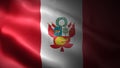 Close up waving flag of Peru. Flag symbols of Peru.