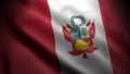 Close up waving flag of Peru. Flag symbols of Peru.