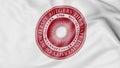 Close-up of waving flag with Rutgers State University emblem 3D rendering Royalty Free Stock Photo