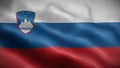 Close up waving flag of Slovania. Royalty Free Stock Photo
