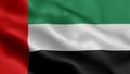 Close up waving flag of United Arab Emirates. Royalty Free Stock Photo
