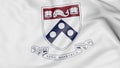Close-up of waving flag with University of Pennsylvania emblem 3D rendering