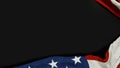 Close up of waving national usa american flag on black background with copy space for text Royalty Free Stock Photo