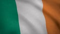 Close up of wavy, colorful Irish flag. Flag of Australia background Royalty Free Stock Photo