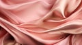 Close-up of wavy pink satin silk fabric abstract background of elegant pink silk or satin with smooth folds. 3D rendering, abstrac Royalty Free Stock Photo