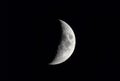 Crescent moon in a black night ky Royalty Free Stock Photo