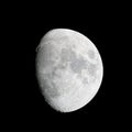 Close-up of the waxing gibbous moon (84% of full) Royalty Free Stock Photo