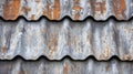 Wavy Aged Corrugated Metal Surface Shows Rust and Deterioration Royalty Free Stock Photo