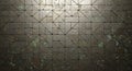 Close-up of weathered metal tiles with geometric patterns and textures Royalty Free Stock Photo