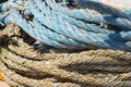 Close up of Weathered Nautical Ropes Royalty Free Stock Photo