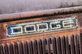 Close up of weathered Dodge truck sign Royalty Free Stock Photo