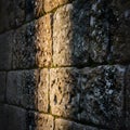 Close-up of Weathered Stone Wall Texture Royalty Free Stock Photo