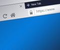 Close-up of Web Browser with secure HTTPS address bar Royalty Free Stock Photo