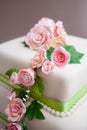 Close up wedding cake decor