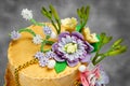 Close-up wedding cake decorations. Royalty Free Stock Photo