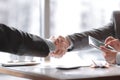 Close up.welcome handshake business partners. business concept Royalty Free Stock Photo