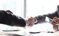 Close up.welcome handshake business partners. business concept Royalty Free Stock Photo