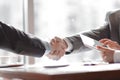 Close up.welcome handshake business partners. business concept Royalty Free Stock Photo