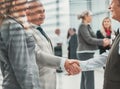 close up. welcome handshake of business partners. Royalty Free Stock Photo