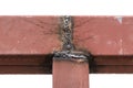 Close up Welded steel roof frame