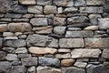 close-up of a well-designed dry-stack stone wall Royalty Free Stock Photo