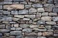 close-up of a well-designed dry-stack stone wall Royalty Free Stock Photo