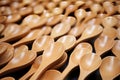 Close-up of well-used wooden spoons