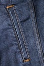 Close up of Welt Pocket on Truckers Denim Jacket