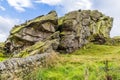 A close up of the western summit of the Almscliffe crag in Yorkshire, UK Royalty Free Stock Photo