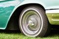 Close up wheel of Ford Thunderbird classic retro car