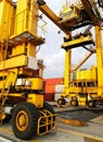 Close Up Wheel Rubber Tried Gantry Cranes RTG