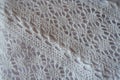 Close-up of white bone lace fabric Royalty Free Stock Photo