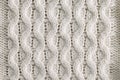 Close-up of White Cable Knit Pattern Royalty Free Stock Photo