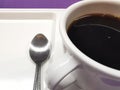 Close-up White coffee cup in the meeting room Royalty Free Stock Photo
