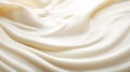 A close up of a white cream with swirls, AI