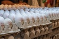 Close up of white eggs for sale at Mahane Yehuda market in Jerusalem Royalty Free Stock Photo