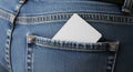 White Envelope in Back Pocket of Jeans Royalty Free Stock Photo