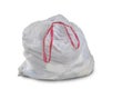 A close up of a white garbage trash bag Royalty Free Stock Photo
