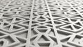 Close-up of White Geometric 3D Pattern with Islamic Art Influence Royalty Free Stock Photo