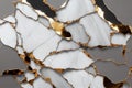 a close up of a white and gold marble wallpaper with gold foiling on it\'s edges