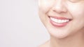 Close up of  white healthy teeth of beautiful smile young woman Royalty Free Stock Photo